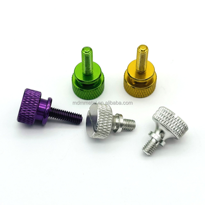 304 Stainless Steel CNC Copper Parts Turning Knurled Thumb Screw For Aerospace