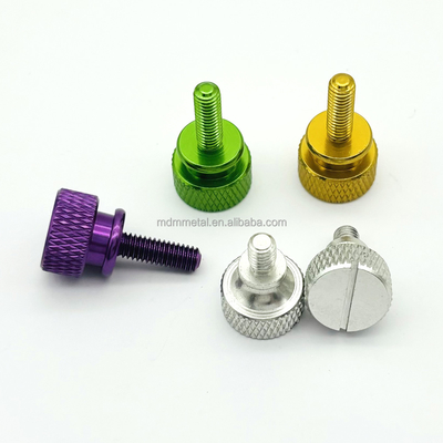 CNC Turning Milling Stainless Steel Anodized Aluminum Flat Head Knurled Thumb Screws