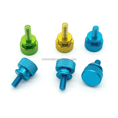 CNC Turning Milling Stainless Steel Anodized Aluminum Flat Head Knurled Thumb Screws